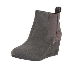 Toms Charcoal Wedge Ankle Boots